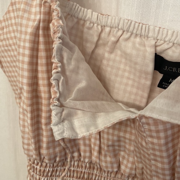 J Crew Gingham Smocked Waist tank top! New without tags. Front tie with V. - Picture 9 of 15